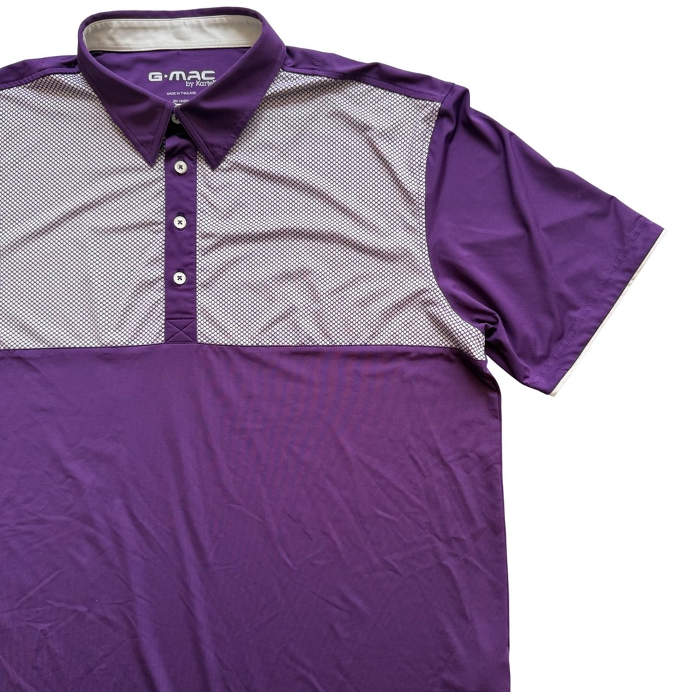 G-Mac by Kartel Polo Shirt Mens XL Purple Performance Golfcore ‎ Athletic Preppy